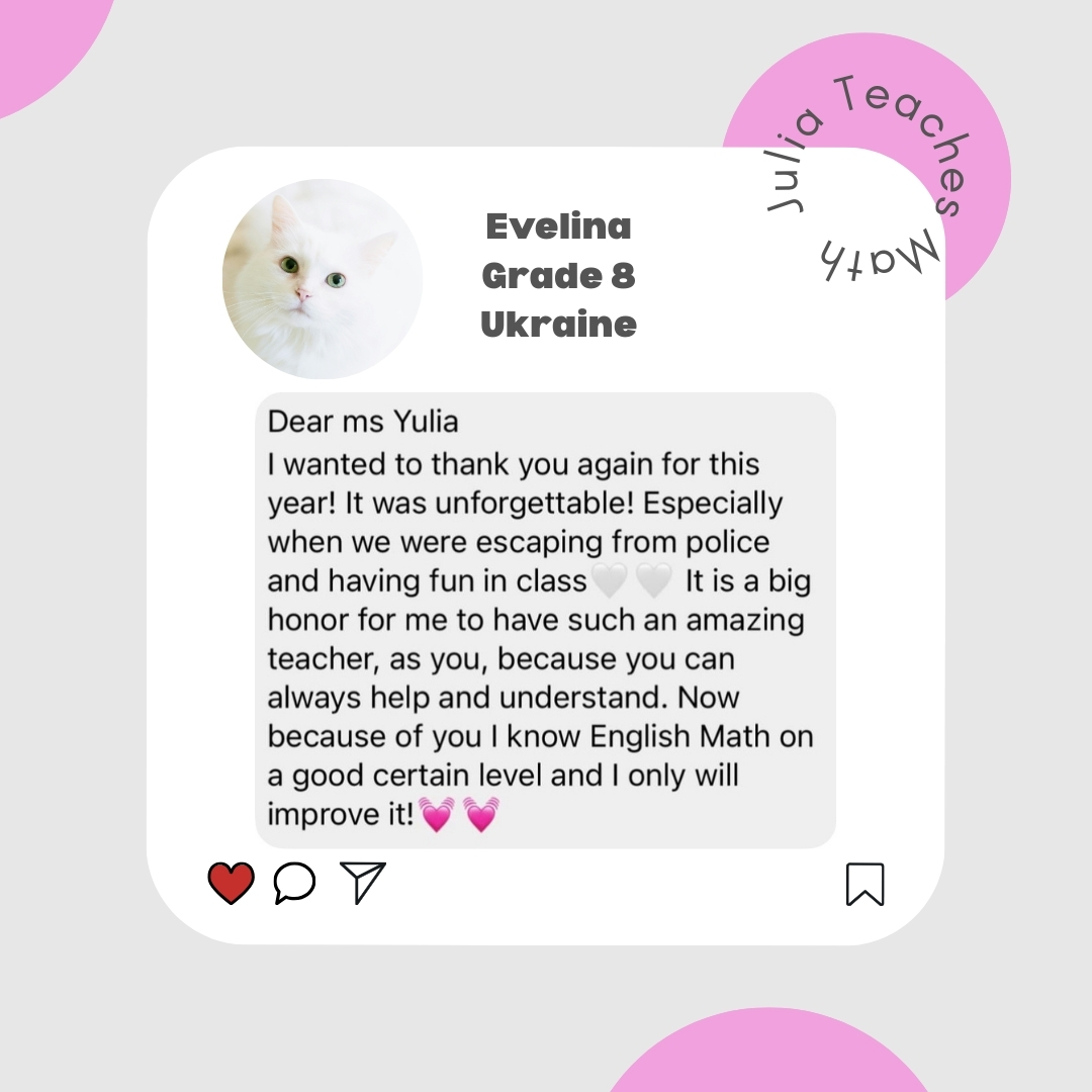 Original feedback about lessons with Evelina